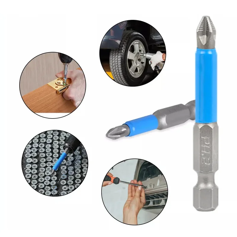 150mm Magnetic Screwdriver Bits Set - PH2 Cross Hex Shank 1/4'' for Electric Tools