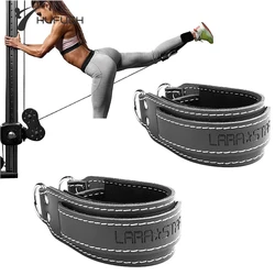 Cowhide Fitness Ankle Straps Adjustable D-Ring Foot Support Cuffs Gym Leg Strength Workouts Pulley Buckle Sports Feet Guard