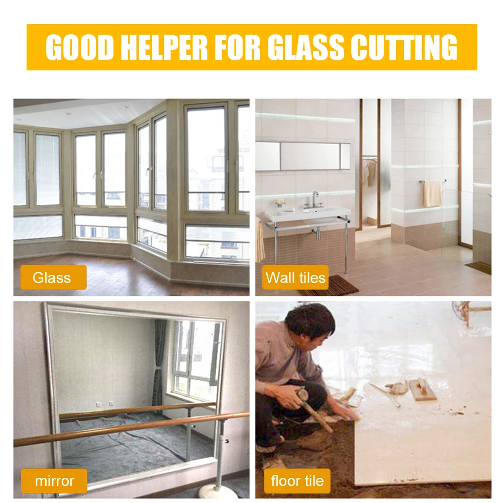 2 in 1 Manual Glass Cutter DIY Ceramic Tile Opener Divider Diamond Cutting Hand Tool High-Strength Cutting Wheel Knife Tools