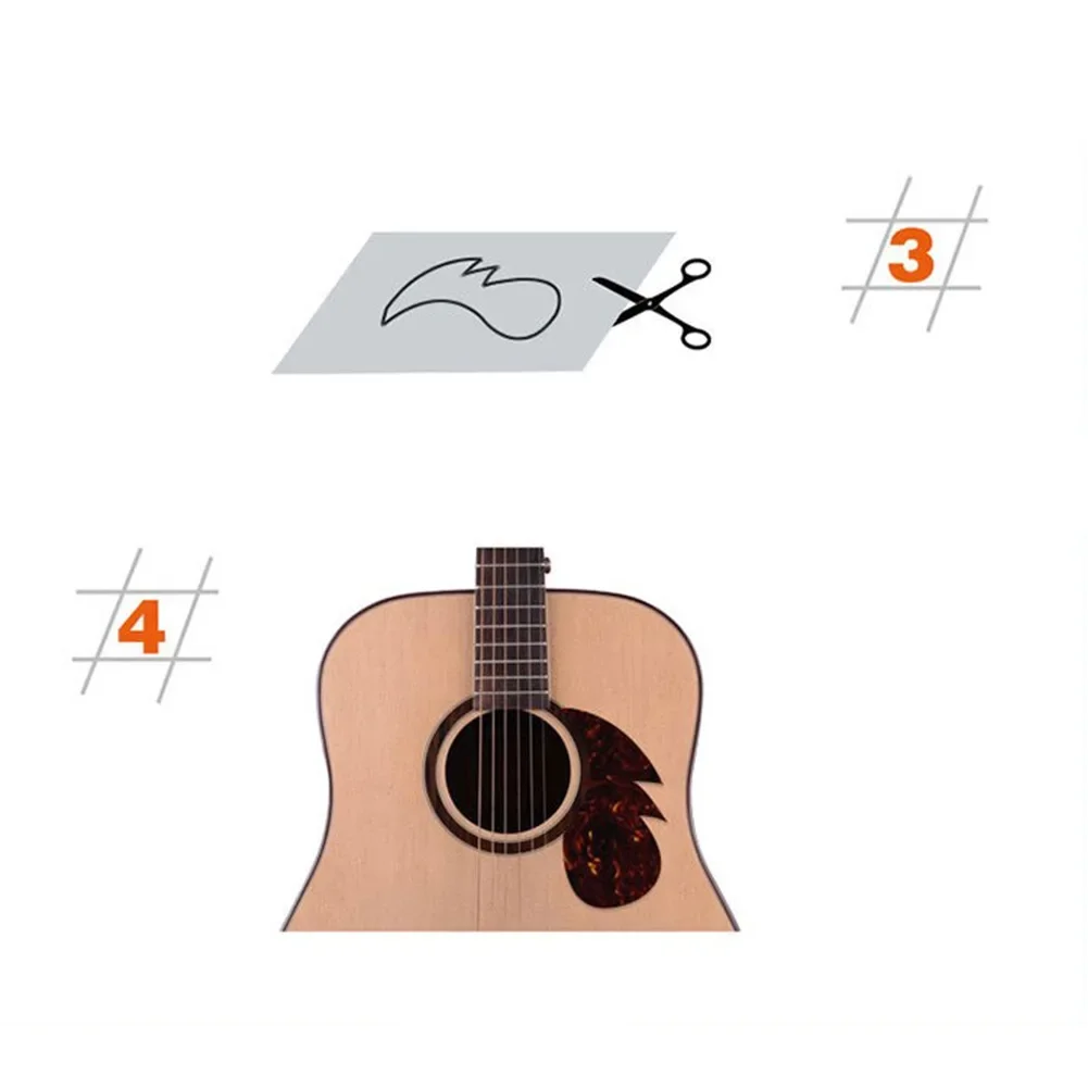 8 Color DIY Acoustic Guitar Pickguard Blank Sheet Scratch Plate Self Adhesive 20x17cm Guitar Protective Film Accessories