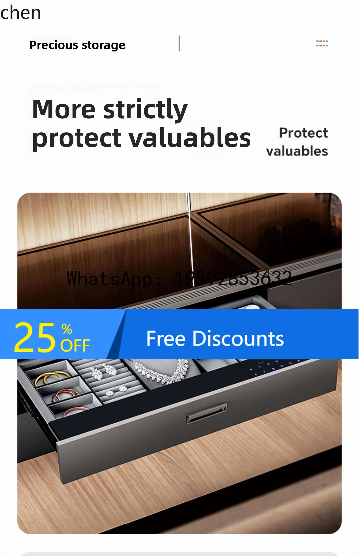 Household Small New Anti-Theft Drawer Safe Fingerprint Password Jewelry Bedroom File Cabinet