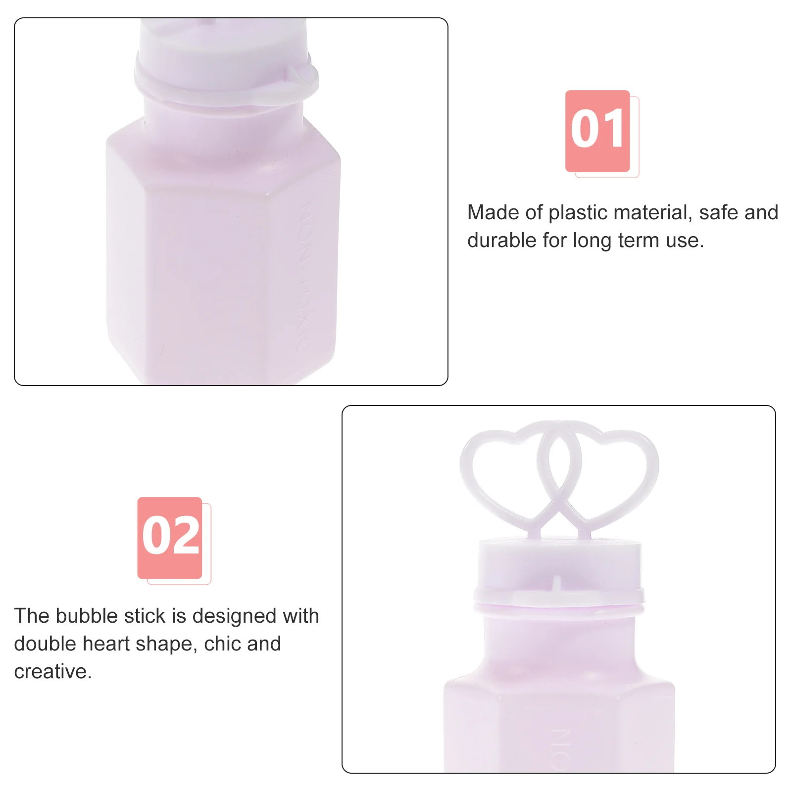 24 stks Dubbel Hart Bubble Sticks Lege Fles Decoratie voor Bruiloft Gunsten Kids Gift Chic Creatieve Blaasbellen