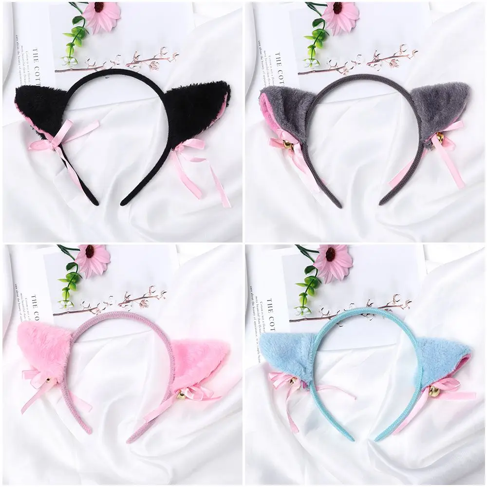 Women Night Party Club Bar  Cat Ear Head Band Hair Accessories Small bell Cartoon Hair Band