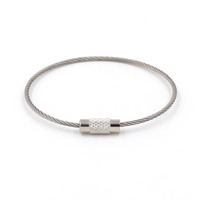10Pcs Keychain Tag Rope Stainless Steel EDC Wire Cable Loop Screw Lock Gadget Ring Key Keyring Circle Camp Hanging Tool