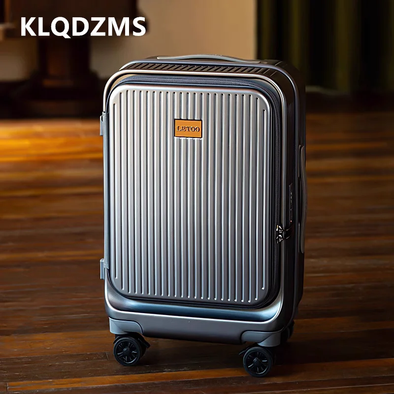 

Чемодан KLQDZMS 20 "24" 26 дюймов, чемодан на колесиках большой вместимости, высокое качество, ABS + ПК, посадочный ящик, многофункциональный чемодан для салона