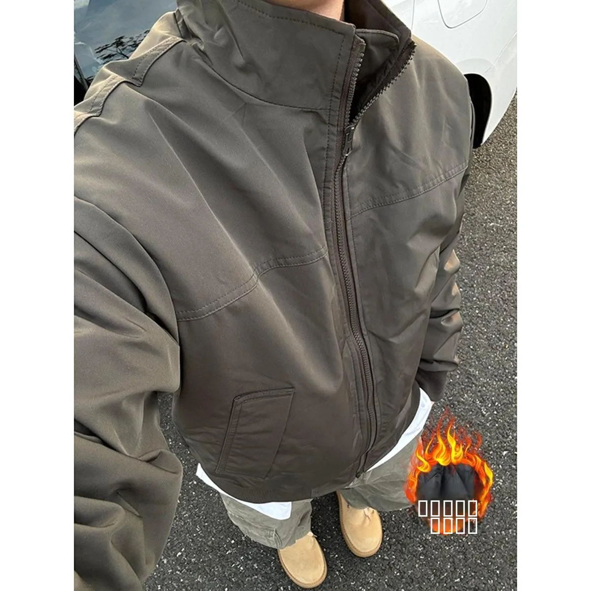 

American Sle Pilot Jaet Men's ort Thiened Cotton Workwear Coat Autumn Winter New Sle Youth ular Loose Fit Polyes...