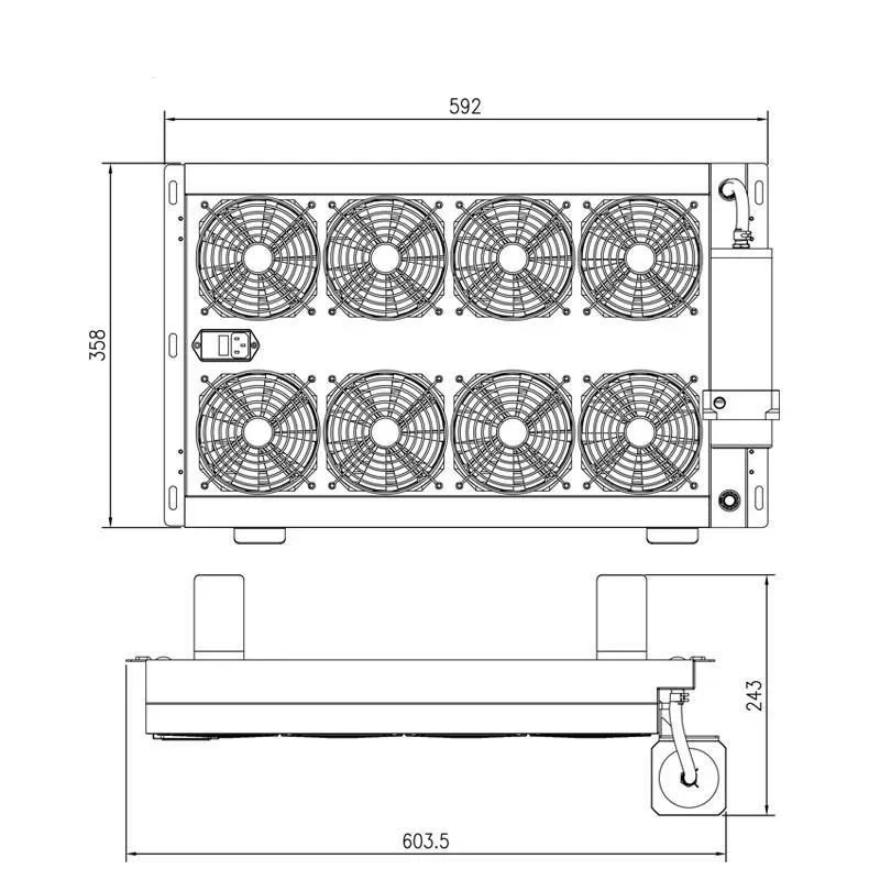 water-cooled heat sink High Speed Air Volume Server Fan Cooling System BC5 computer server fan External water cooled radiator