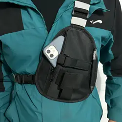 Multifunctional chest belt walkie-talkie chest bag - Portable cross-body bag suitable for storing walkie-talkies and durable