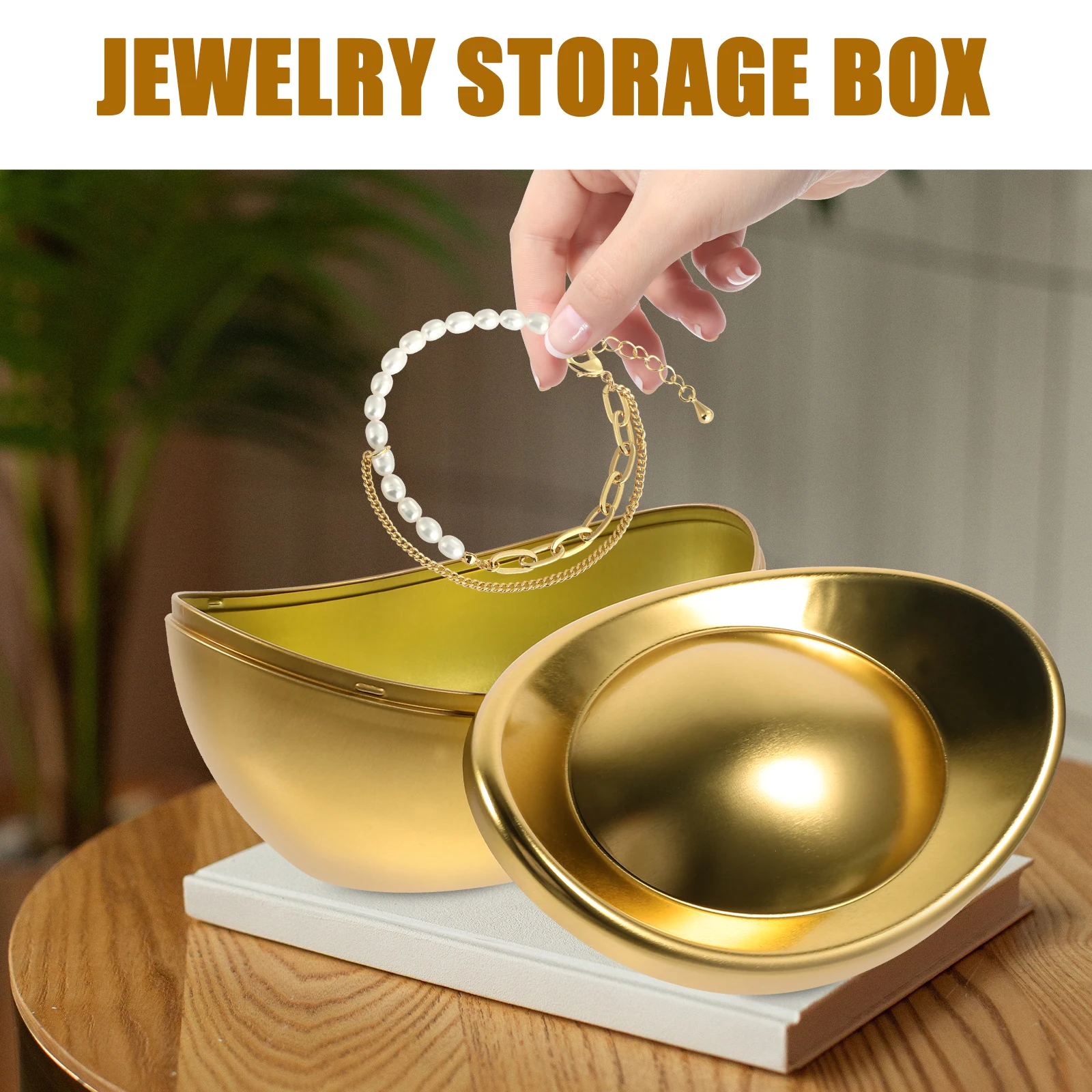 

Ingot Shaped Tinplate Candy Box Metal Storage Biscuits Treats Tea Jar Gift Container With Lid For Wedding Party Decorative Boxes