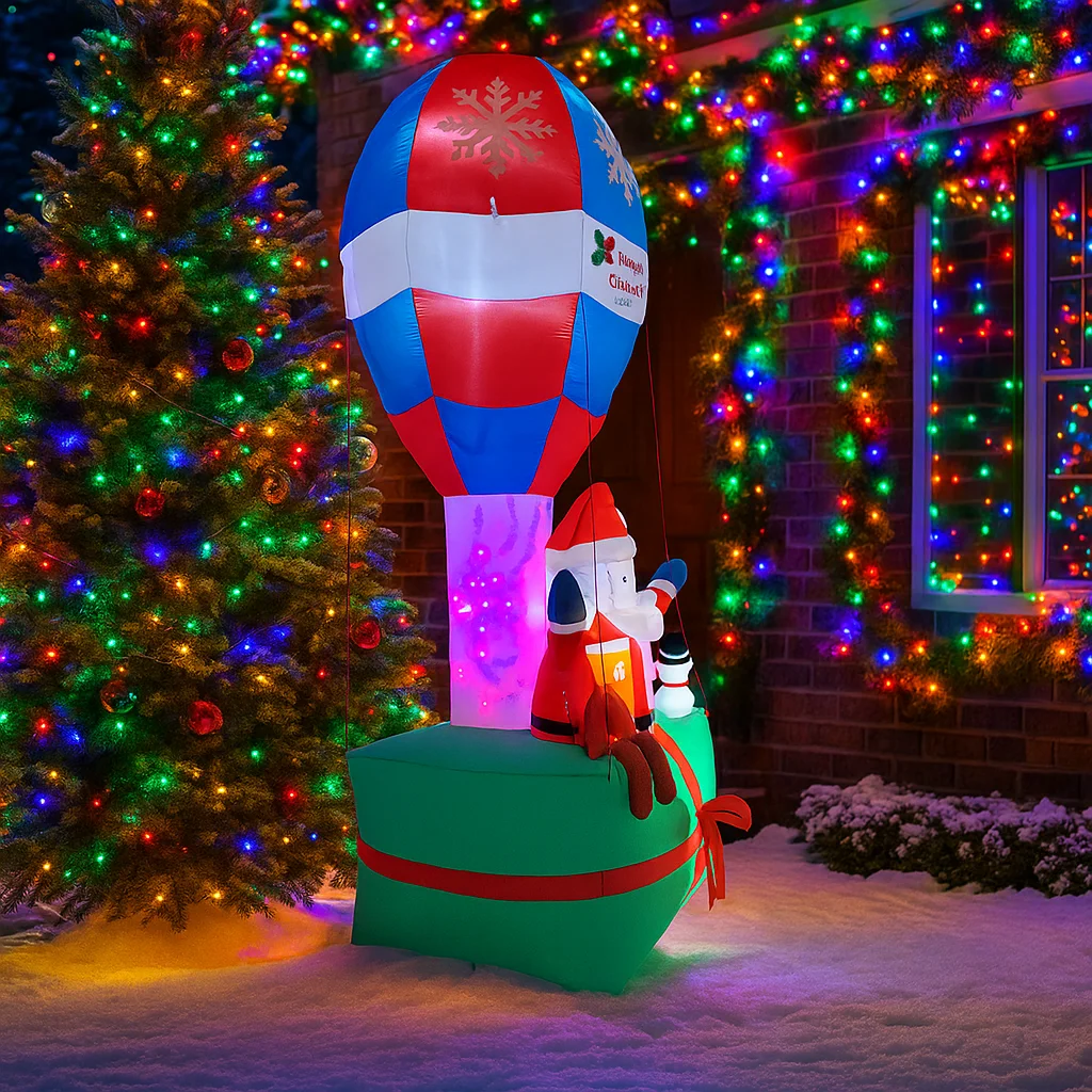 2,7 м/8,8 футов надувной Санта-Клаус воздушный шар огни светодиодные украшения для дома игрушки двор Рождество уличные праздничные украшения Декор