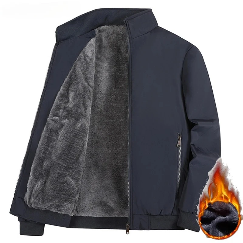

New Thermal Fleece Winter Jackets for Men Solid Color Luxury Men's Winter Jacket Thick Warm Casual Jacket Men's Business Coat