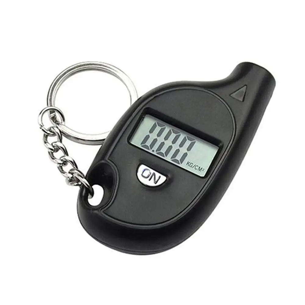 Mini Keychain Style Tire Gauge Digital Lcd Display Car Tire Air Pressure Tester Meter Auto Car Motorcycle Tire Safety Alarm
