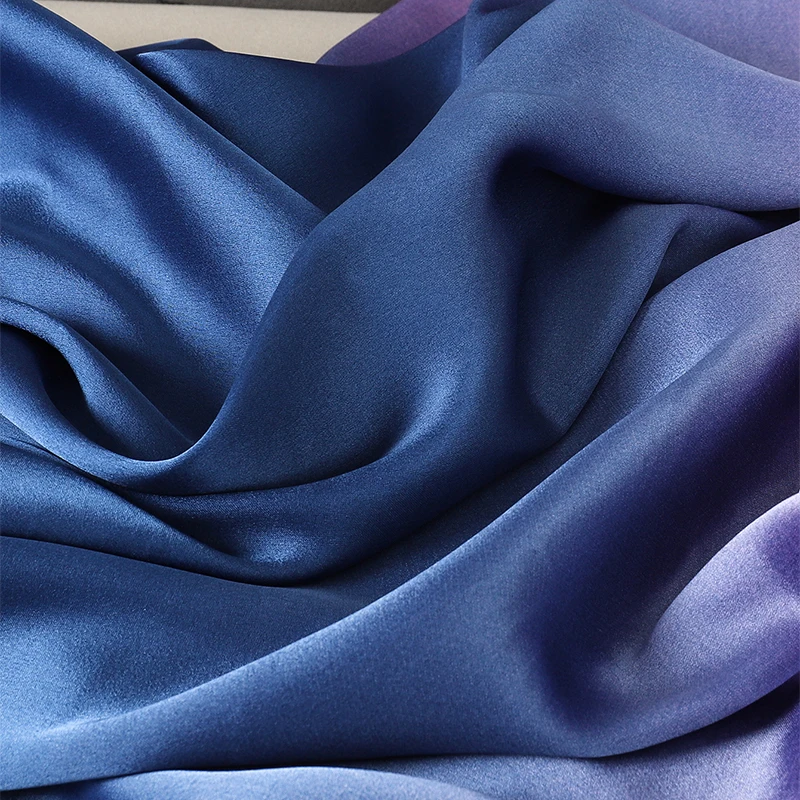 Luxus Farbverlauf Seiden schal Frauen Marke solide Femme Schals Wraps Bandana Kopf Foulard Mode Dame Hijab Hochzeit Poncho – Detail 30