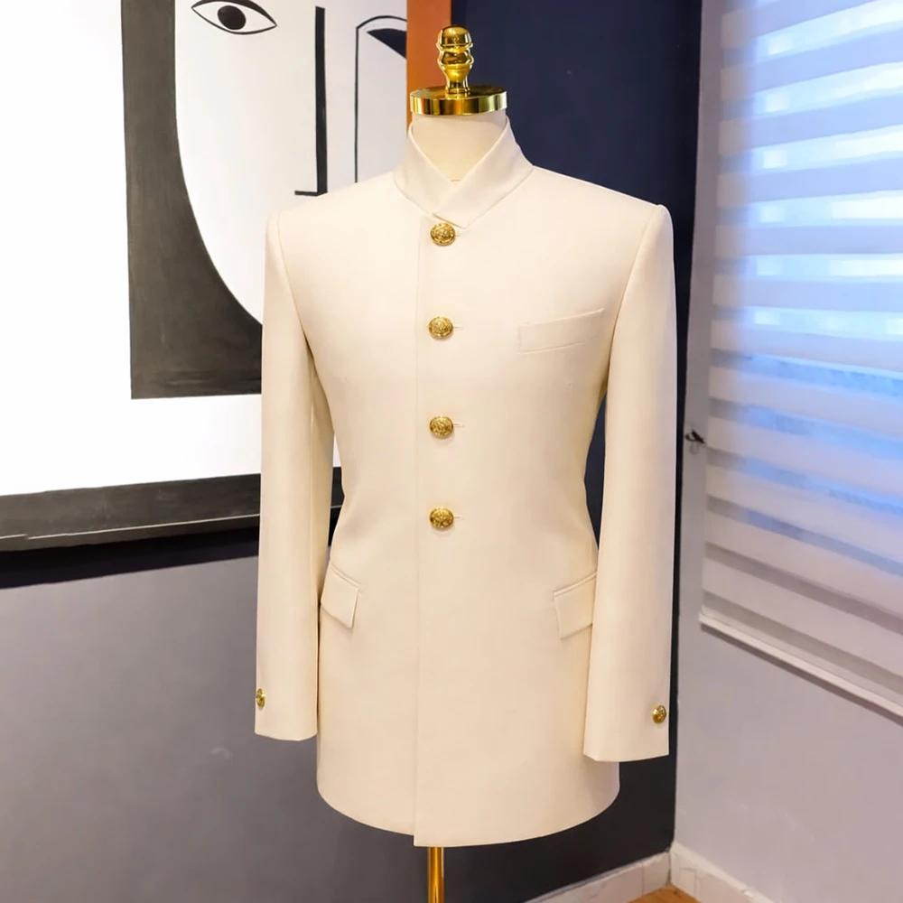 

Мужские классические костюмы-двойки: модный однобортный пиджак с отложным воротником и брюки, высококачественный пошив на заказ, полный комплект из 2 предметов