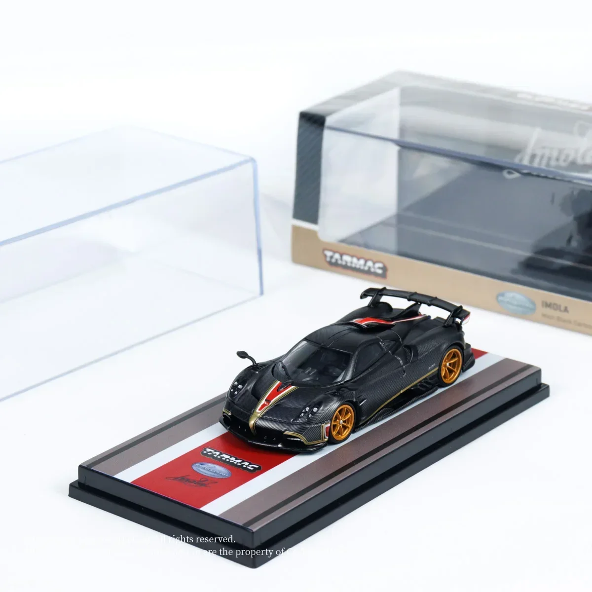 Tarmac Works 1:64 Imola Matt Black Carbon Fiber Diecast Model Car