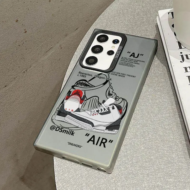 Sneaker Phone Case For Samsung S26 S25 S24 A57 A56 A37 A36 A17 A16 A07 A06 Ultra Plus Laser PC+TPU Cases Cover-S322P1