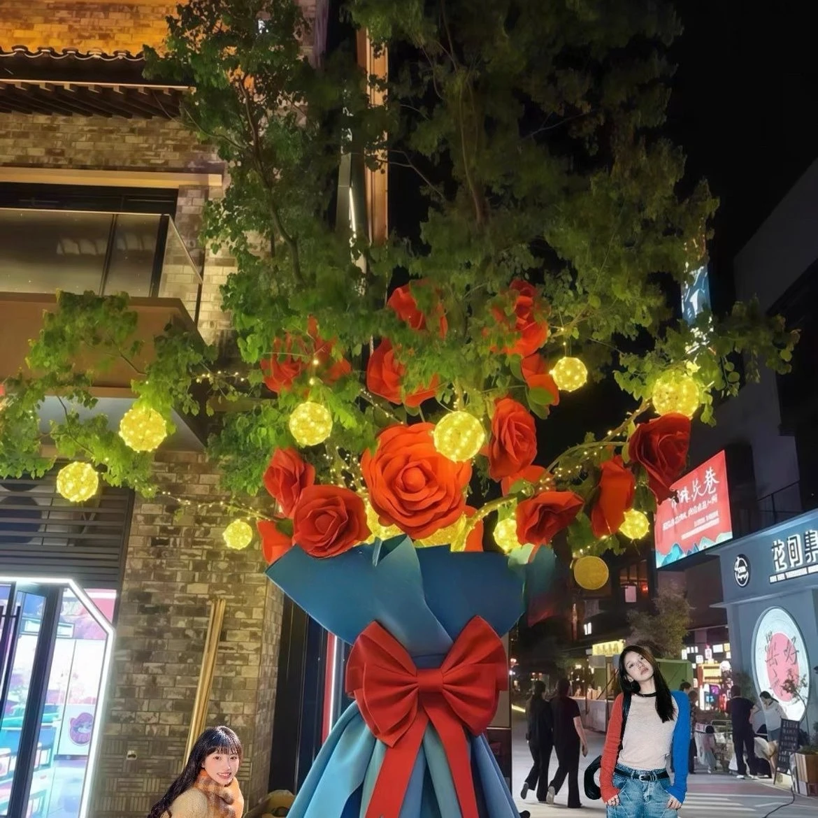 Giant simulated tree bag rose finished decoration romantic wedding arrangement