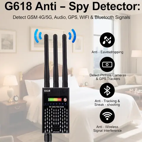 Professional Spy Camera Finder RF Scanner GPS 2-5G Wifi Signal jammer Bluetooth blocker hacking gadgets Hidden Cam/Bug Detector