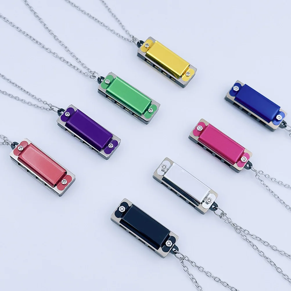 8 Pcs Harmonica for Primary School Students Instrument Necklace Pendant Charm Small Resin Party Favor