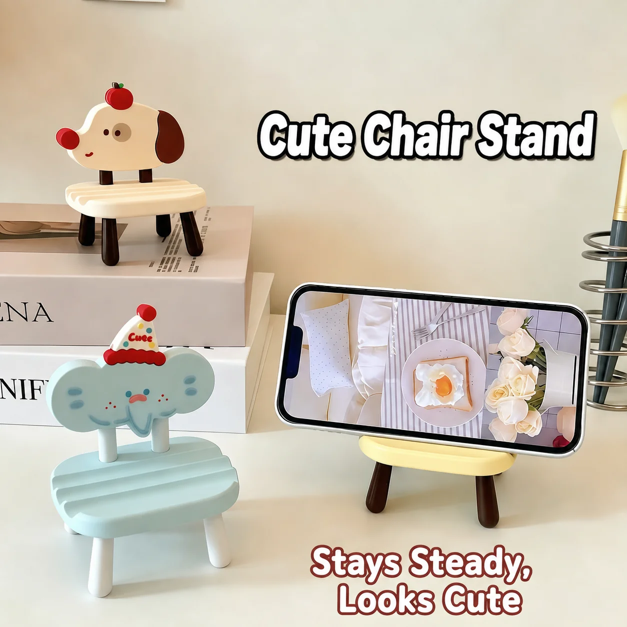 Phone And Tablet Stand Adjustable Cellphone Holder Cartoon Phone Holder Desktop Desktop Phone Stand For Watching Videos Tablets