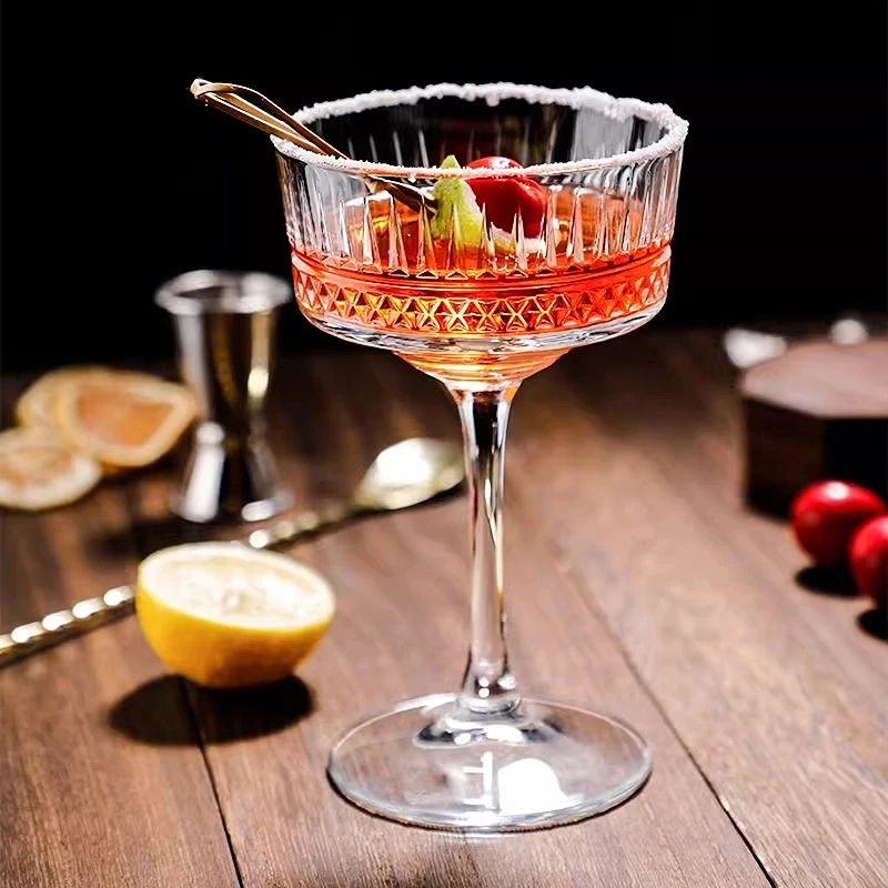 Creative Cocktail Glasses Cups Engraved Cocktail Glass Cup Alicia Goblet Transparent Champagne Glass Special Drink Glasses Cup