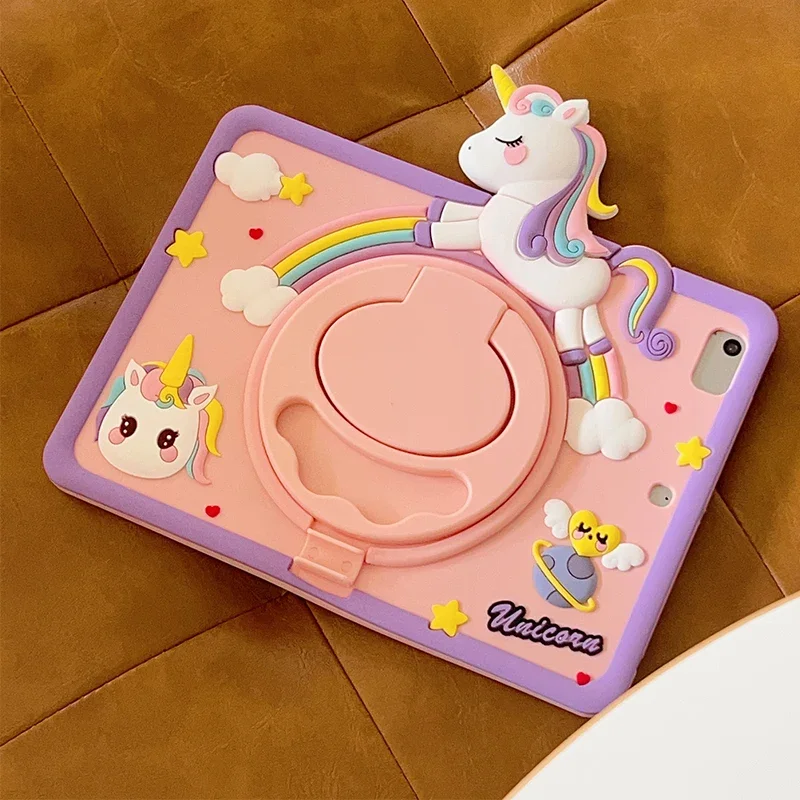 360 °   Obrotowy pokrowiec na tablet Huawei Honor Pad X8A 11 cali X9 11 cali 2024 HonorPad X8A X9 Cartoon Unicorn Kids Case Coque Funda