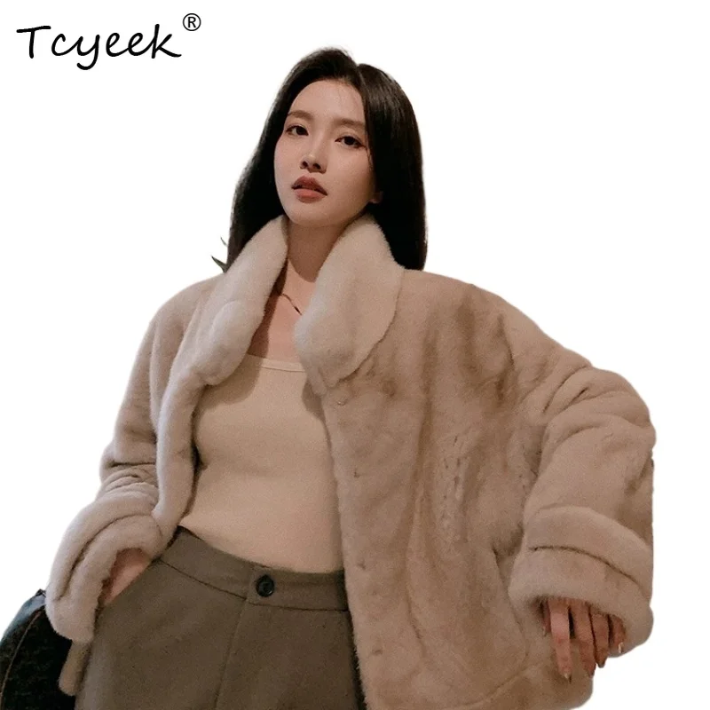 

Tcyeek Natural Mink Real Fur Coat Woman 2026 Whole Mink Jacket Women New in Coats Fashion Short Winter Clothes Fourrure Femme