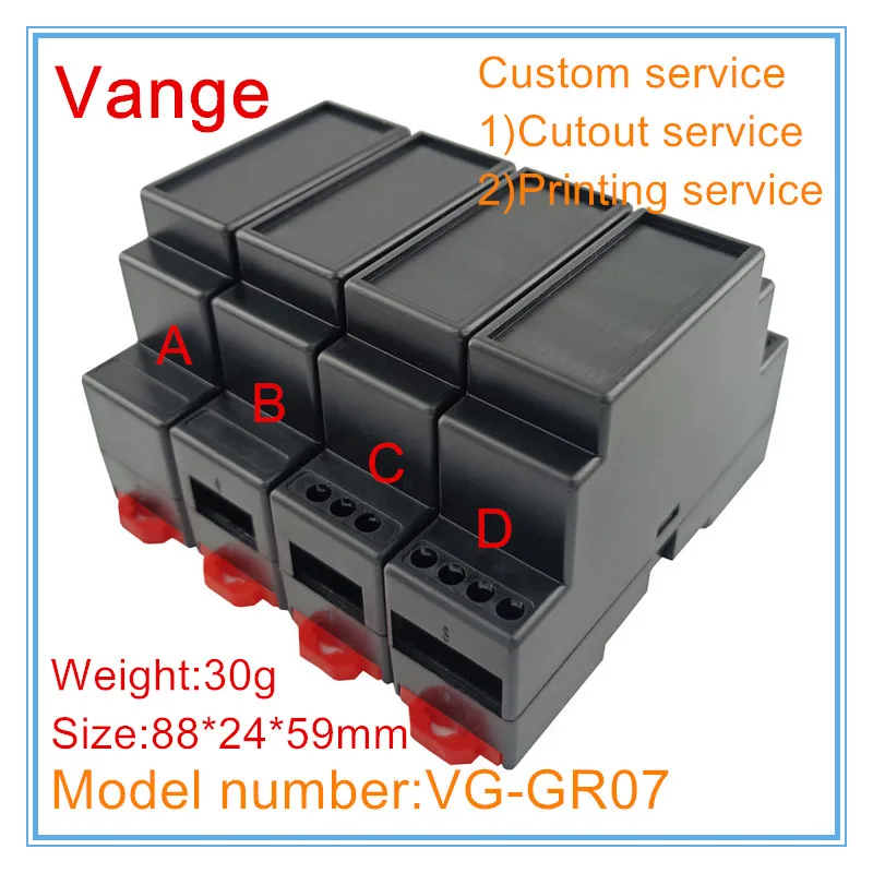 Vange din rail junction box 88*24*59mm ABS plastic project box control PCB enclosure