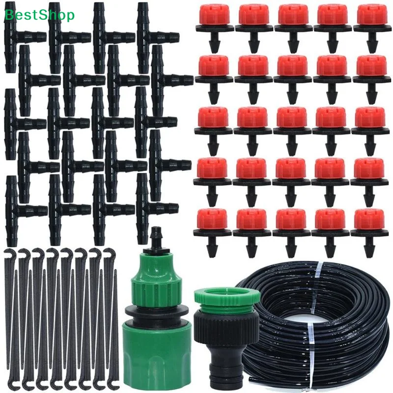 5-50M Outdoor Cooling Mist Irrigation Kit Brass Atomizer Nozzles Water Tube For Garden Patio Greenhouse Water Spraying