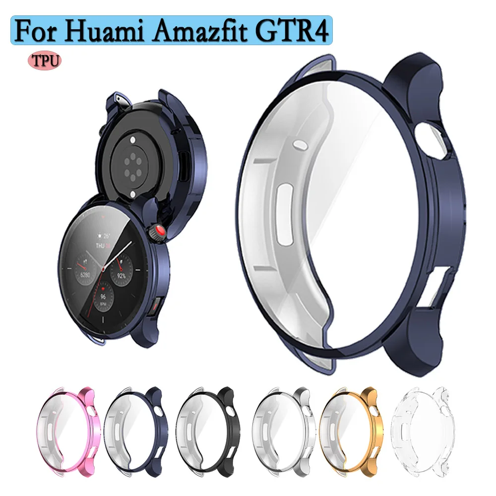 ฝาครอบ TPU แบบนิ่มสำหรับ huami amazfit อุปกรณ์ป้องกัน GTR4เต็มรูปแบบพร้อมอุปกรณ์เสริมเคสป้องกันหน้าจอ