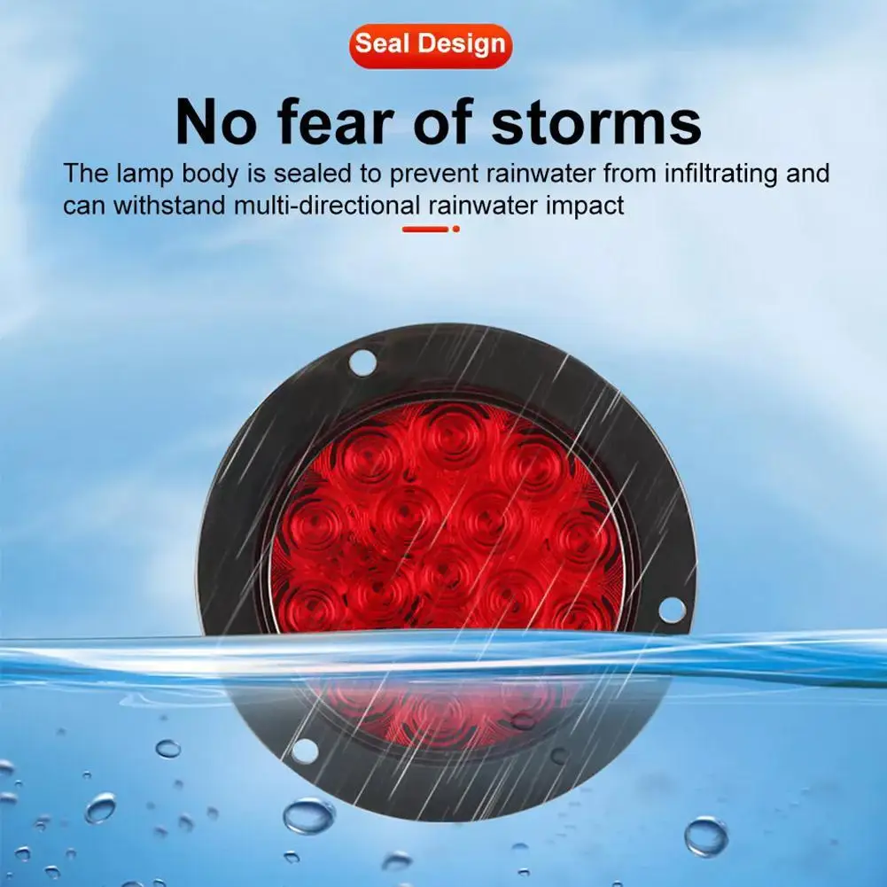 LED Round Taillight Stop Turn Signal Reverse Light 12V-24V Tail Lamp Waterproof Indicator for Truck Trailer Bus