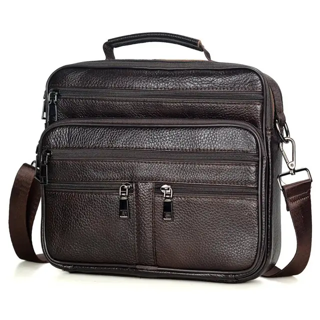 New Arrival torba męska na ramię męska torba z prawdziwej skóry chłopiec kawa średni rozmiar torebki Tote naturalna skóra męska teczka