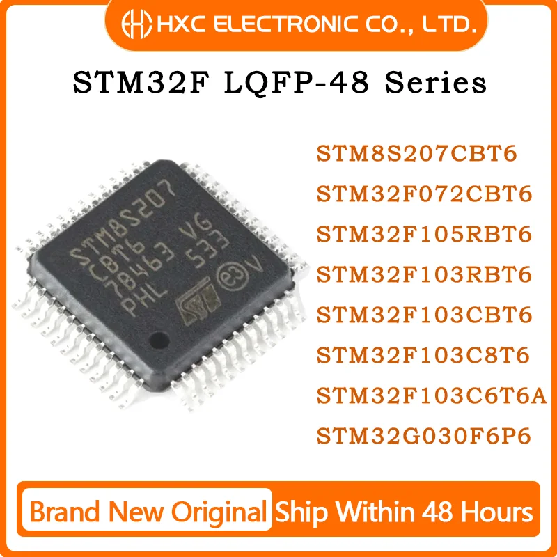 10PCS TM8S207CBT6 STM32F105RBT6 STM32F103RBT6 STM32F103CBT6 STM32F103C8T6 STM32F103C6T6A STM32G030F6P6 STM8S207CBT6