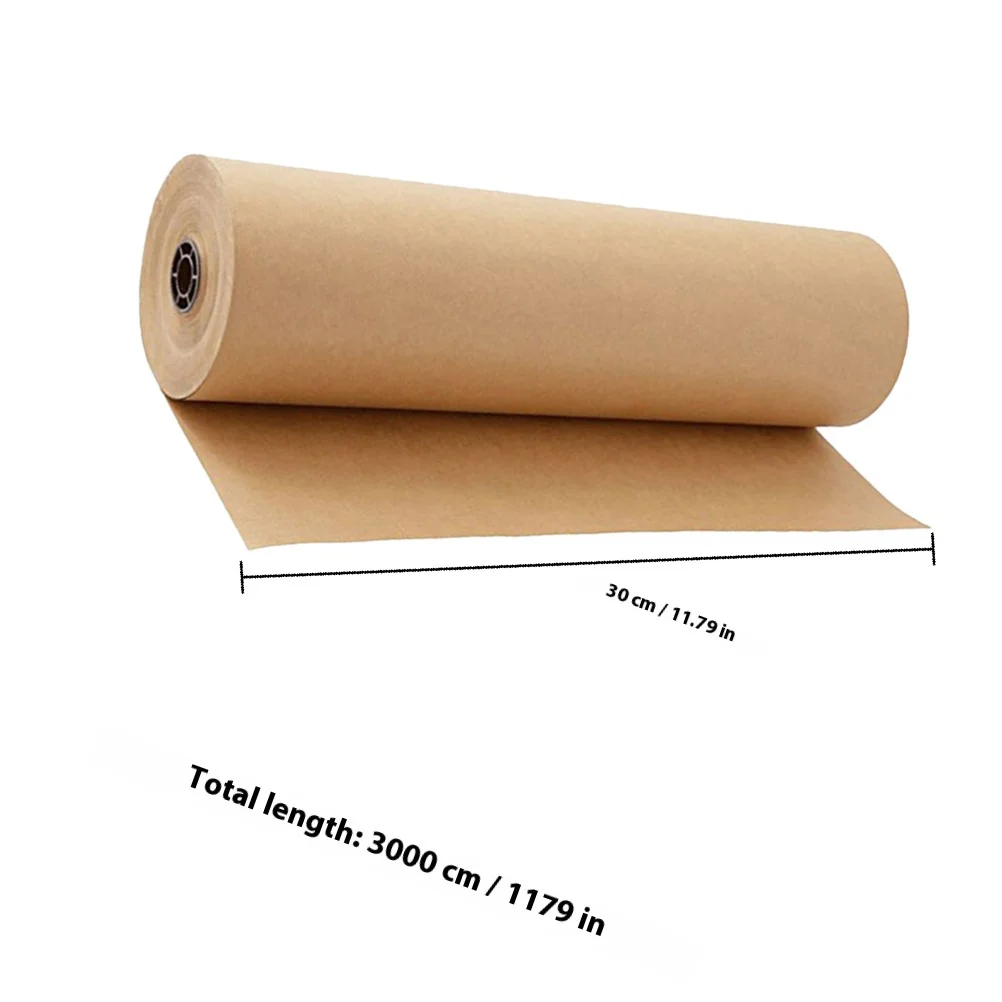 2pcs 2 Rolls Kraft Roll Gift Wrapping Paper Sheets Packaging For Birthday Present Craft Decor Flower Box Covering Paper
