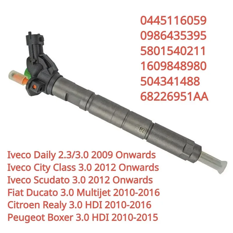 New Diesel Fuel Injector 0445116059 5801540211 Nozzle For Iveco Daily Fiat Ducato Boxer Jumper 3.0D 2009-2016