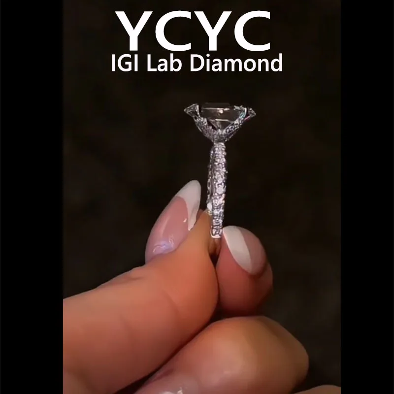 

Lab Grown Diamond 5 Ct Ring Solid18K White Gold Oval Cut Diamond CVD HPHT DEF VS-VVS Wedding band