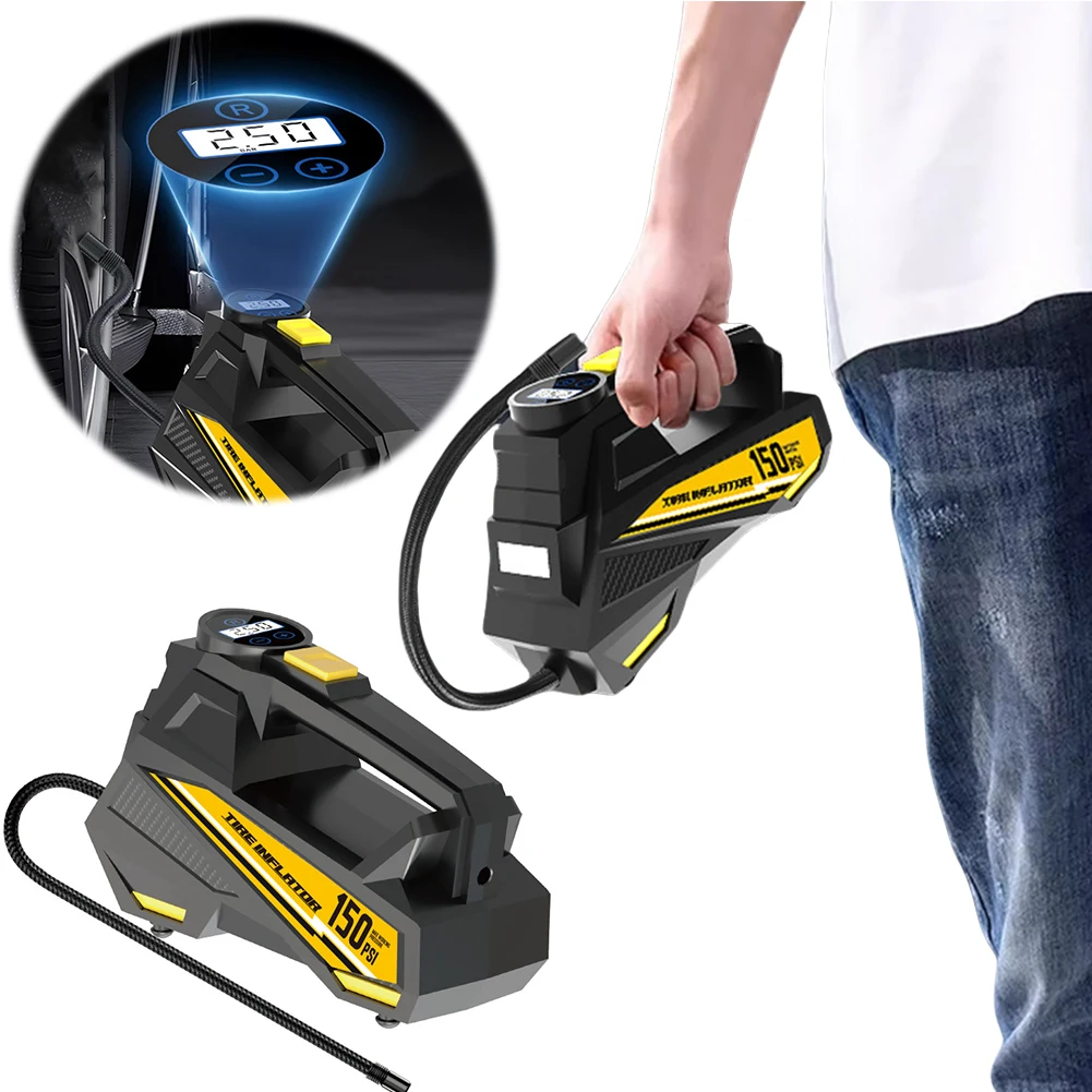 

150PSI Portable Car Inflator Pump with LED Light Bicycle Air Compressor Auto Electric Pump for Automobile Bicycle Ball