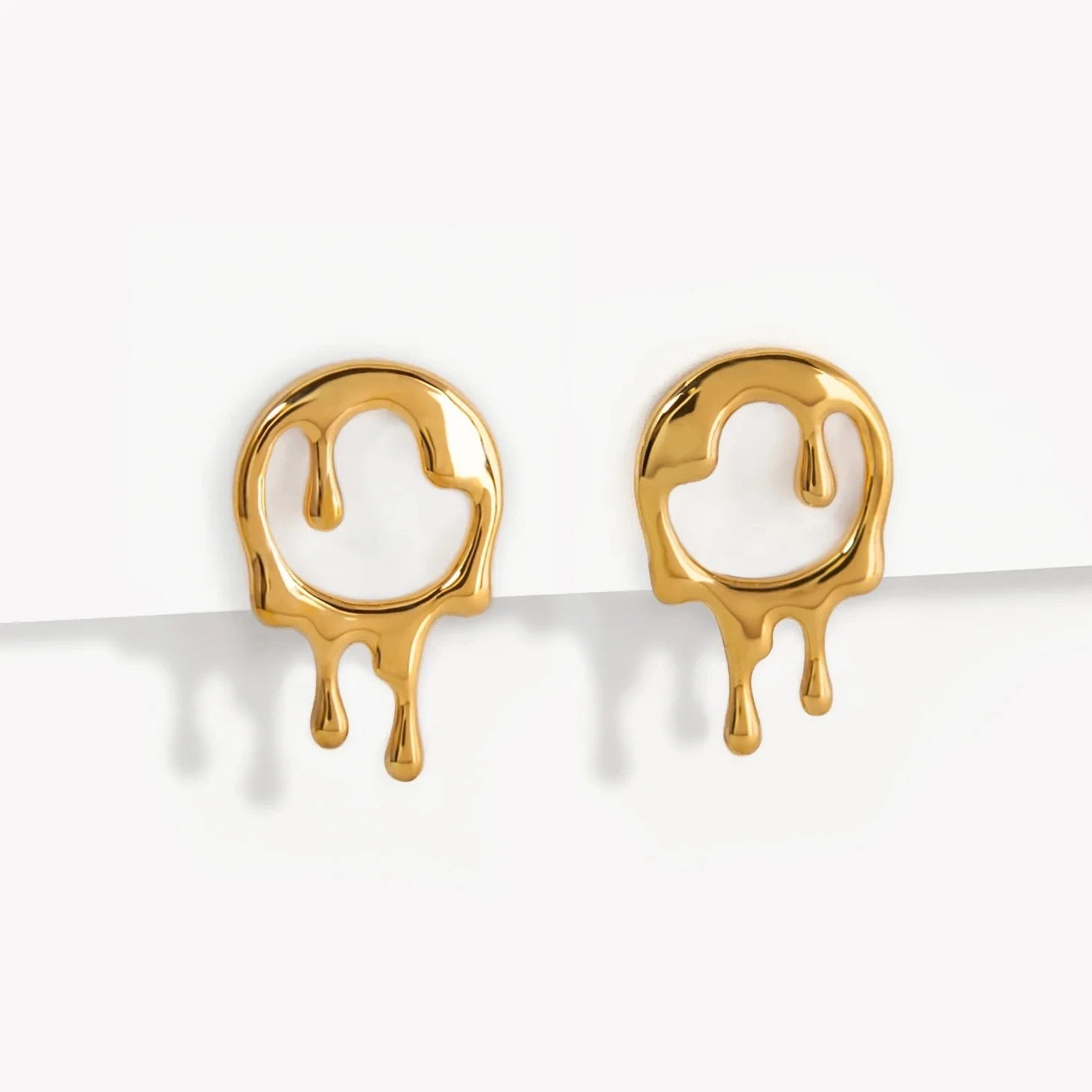 Mode niedlich tropfende Lava Edelstahl vergoldete Ohr stecker winzige Anlauf frei wasserdichten Schmuck für Frauen Mädchen Schmuck