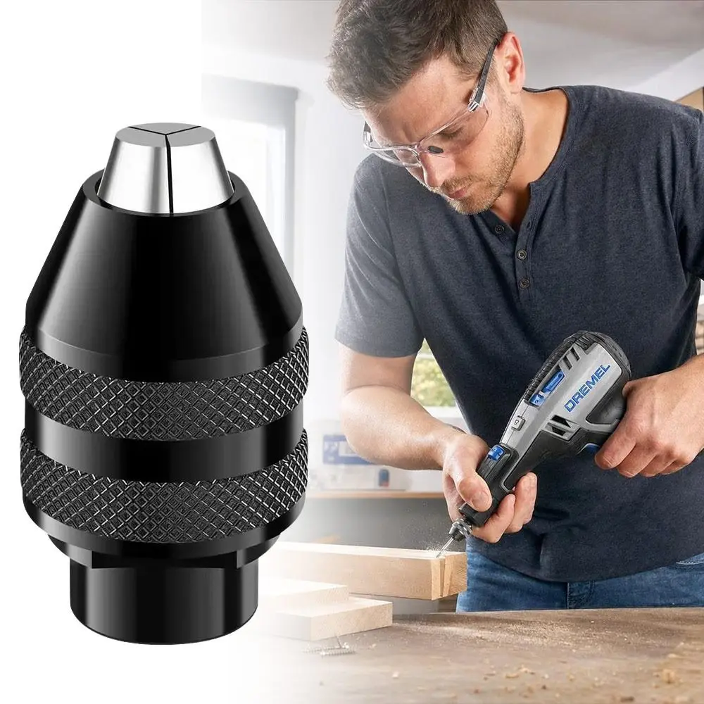 Mini Rotary Tool Chuck Alloy Three-Jaw Structure Keyless Drill Chuck Adjustable Clamping Rotary Tool Accessories
