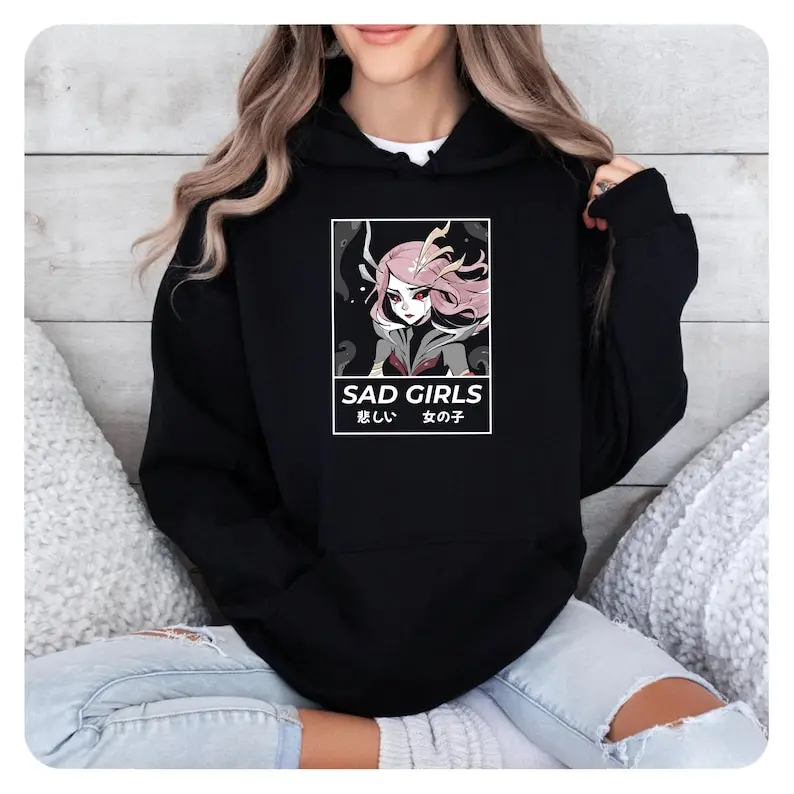 Sad Girls Hoodie Nami - Japanese Style Gaming Sweatshirt, Unisex Hooded Sweatshirt, Hoodie, Gamer Gift