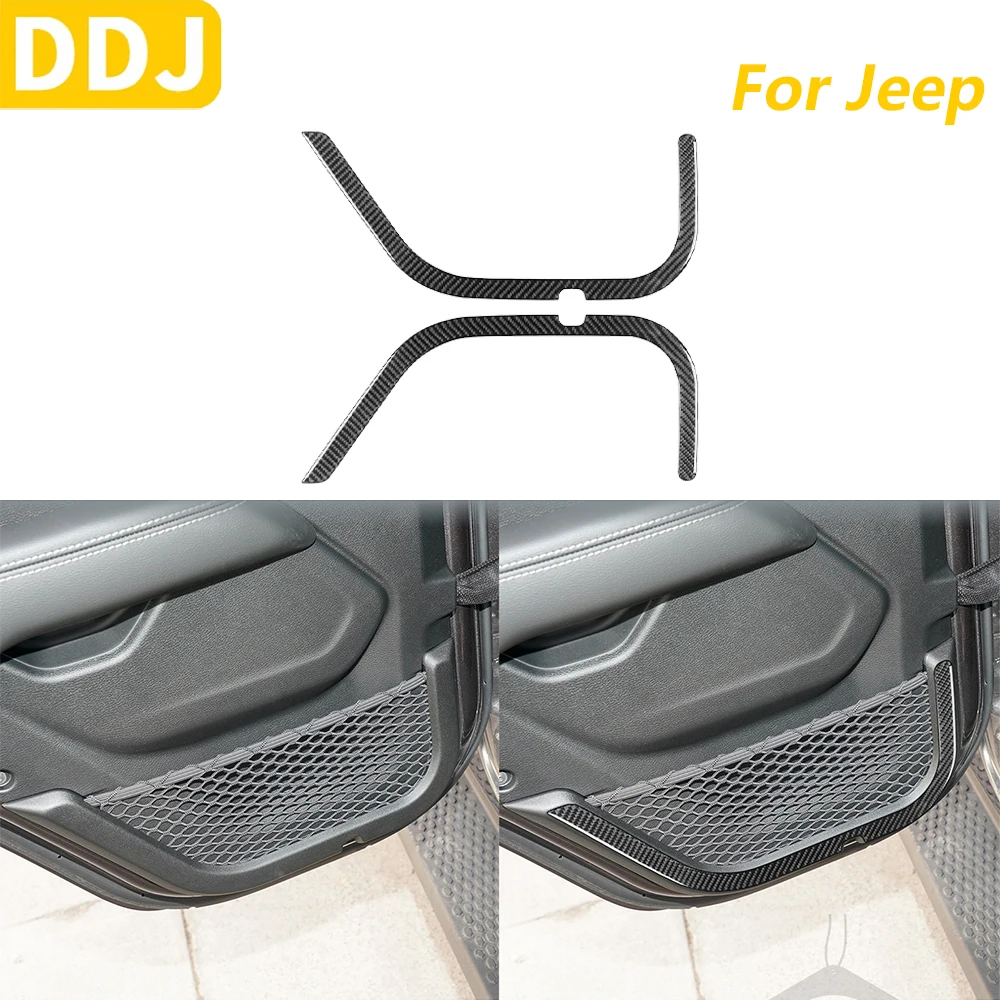 

Для Jeep Wrangler JL 2018-2023 Gladiator 2020-2023 из настоящего углеродного волокна, панель хранения задней двери, декоративные полоски, автомобильные аксессуары, наклейка