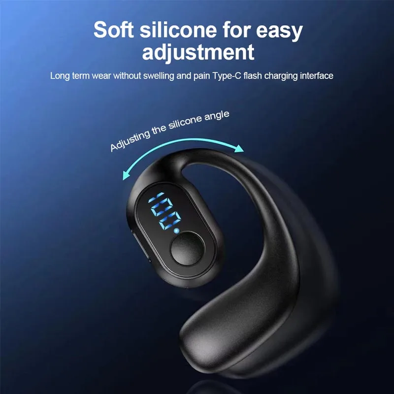 بلوتوث 5.4 سماعة لاسلكية خفيفة الوزن سماعة توصيل العظام الأذن هوك LED عرض HD الاتصال هيئة التصنيع العسكري الصوت المحيطي ياربود #5