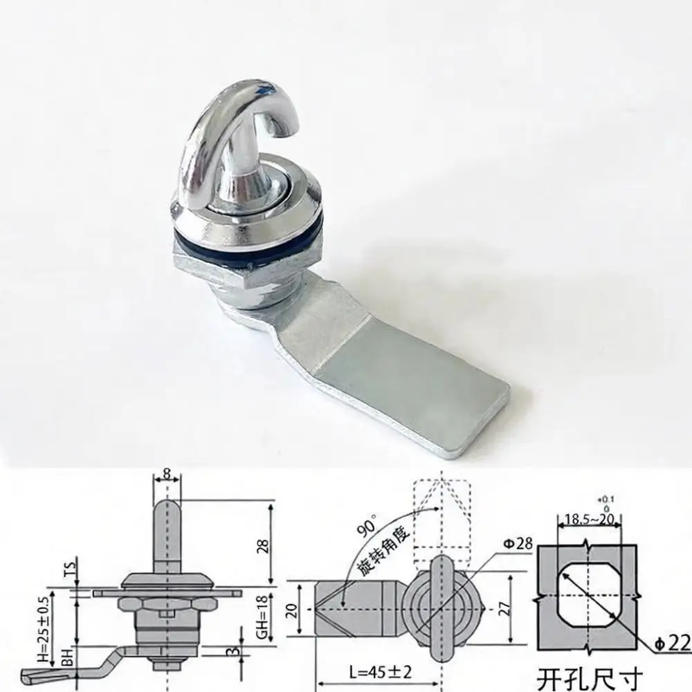 For Chikeliying MS715 Cam Lock Zinc Alloy Handle Waterproof Industrial Cabinet Latch Electrical Control Door Hardware