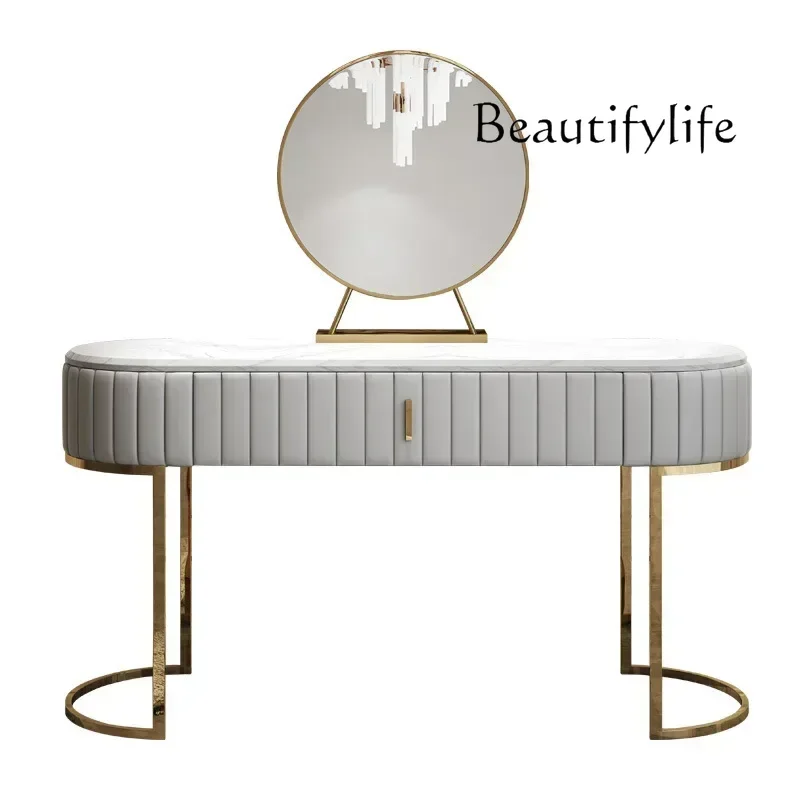 الفاخرة الحديثة تسريحات الشمال غرفة نوم Penteadeira منضدة الزينة LED مرآة خزانة ماكياج غرفة نوم تخزين الغرور الأثاث