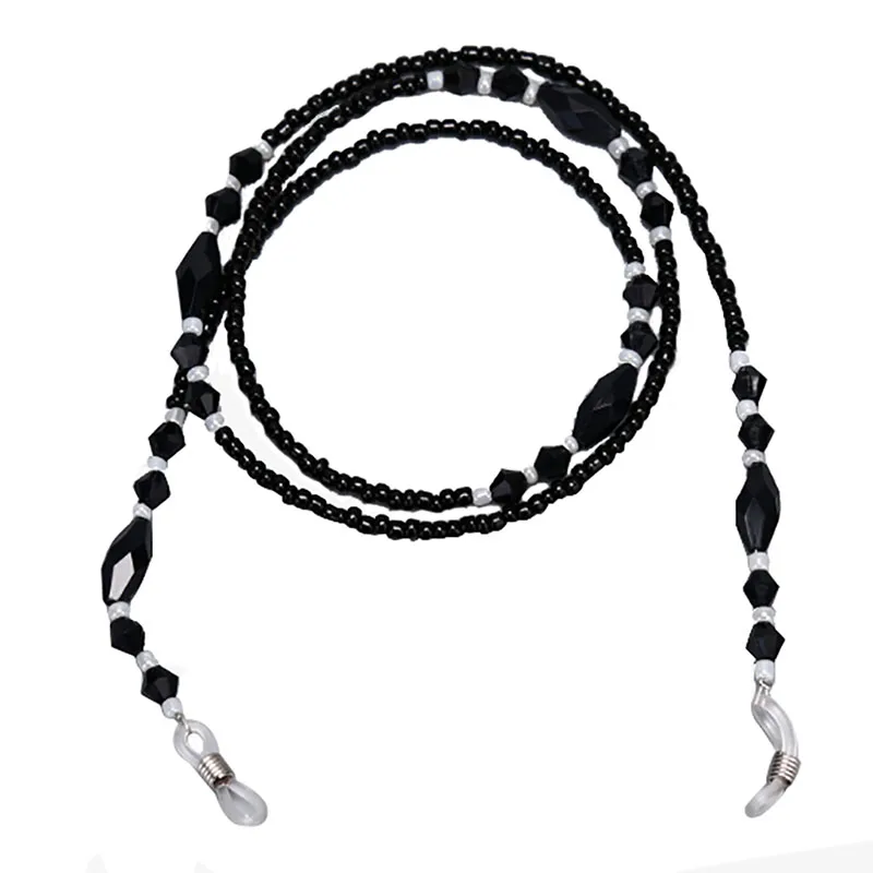 Fashion Eyeglasses Chains Rope Black Acrylic Beads Chains Anti-slip Eye-wear Cord Holder Neck Strap Reading Glasses Rope