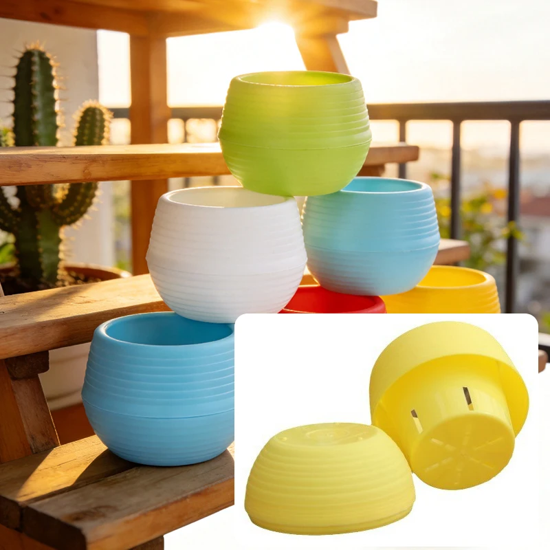 5/10/20PCS Round Plant Pot Random Color Succulent Pots for Growing Succulents Cacti Small Flower Indoor Outdoor Garden Decor ZYF