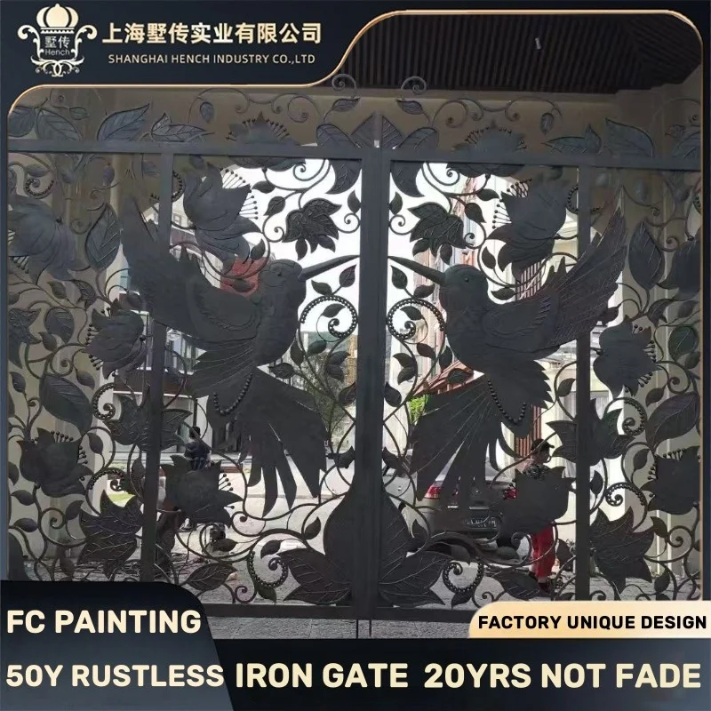 Automatic Wrought Iron Electric Sliding Gate Design for Garden Driveway Outdoor Customization Available