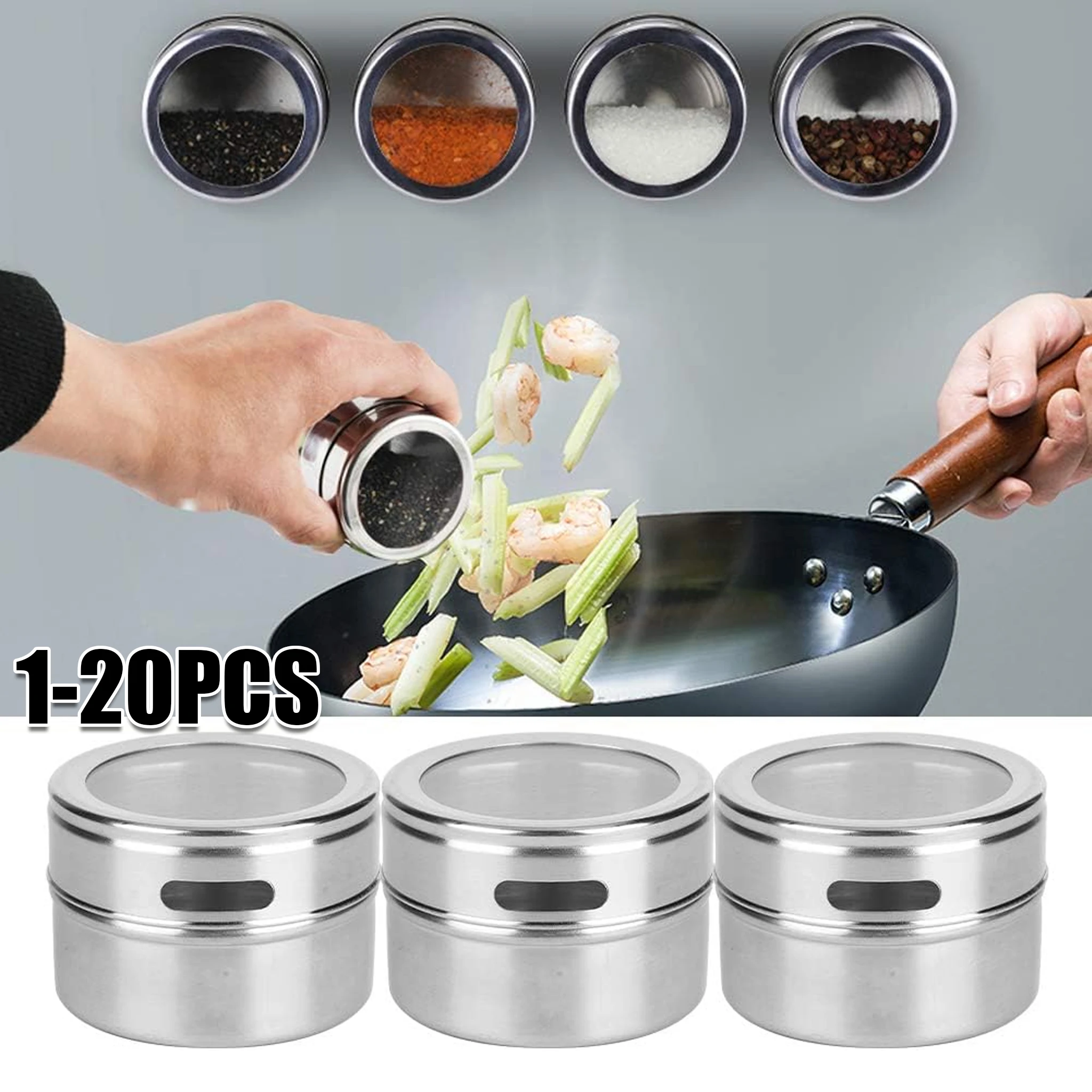 Bulk Magnetic Spice Jar Organizer Set