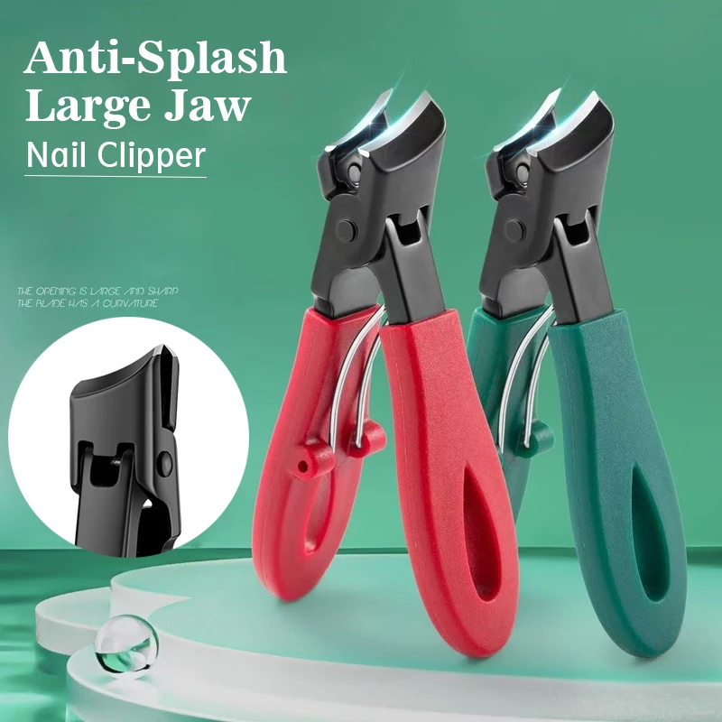 Large Jaw Nail Clipper 8mm Openning Thick Hard Special Nail Cutter Stainless Steel Toe Cutter Trimmer Anti-Splash Manicure Tools