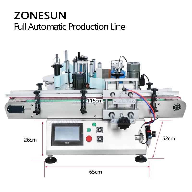 ZONESUN piccola bottiglia da tavolo liquido per bevande olio pompa magnetica riempimento tappatura etichettatrice linea di produzione